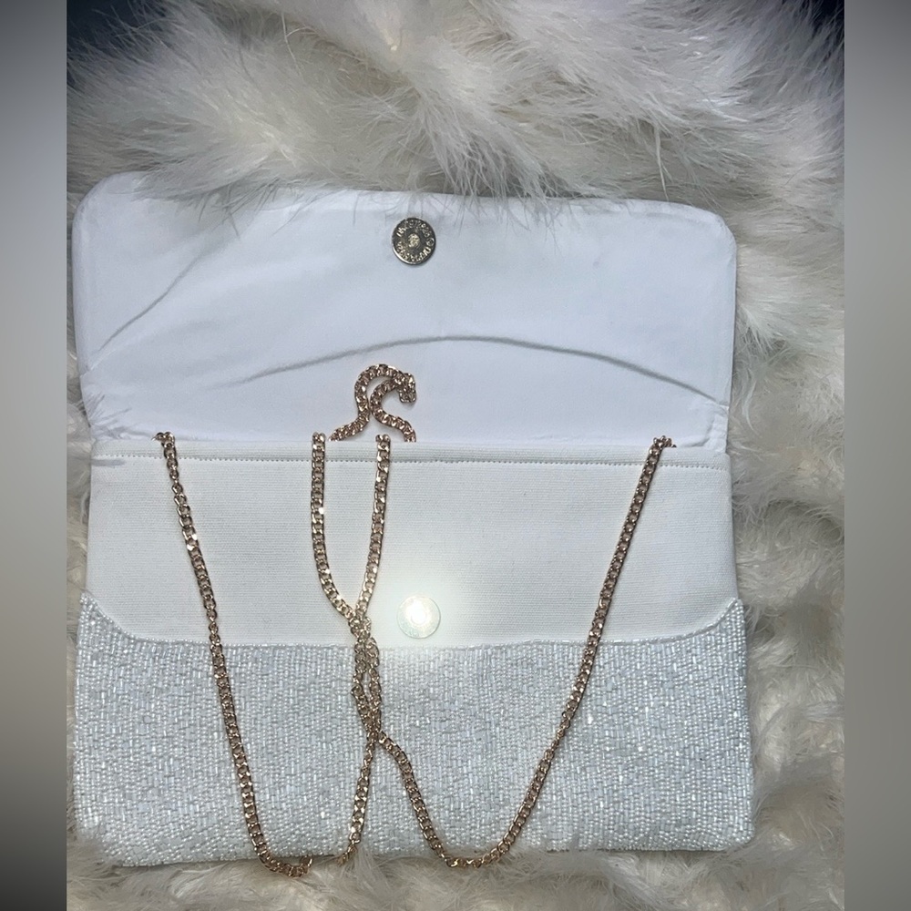 GOLF WIFEY New White & Blue Beaded Clutch Golfers Resort Country Club Vacation - Picture 10 of 16